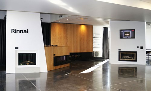 Rinnai gas fires showroom in Auckland, New Zealand