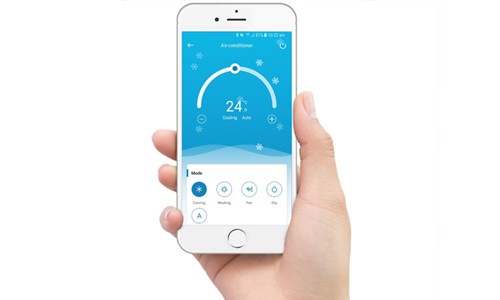 The Rinnai Q Series Heat Pump and Air Conditioner can be controlled with a wifi phone app